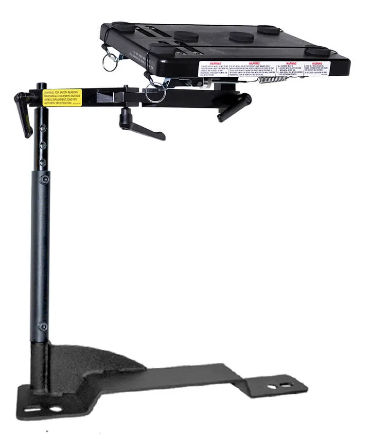 425-5667/5215 – JOTTO CARGO Laptop Mount, Floor Mount Direct Fit Pivoting Adjustable Height Black ABS Desktop/ Alumin...